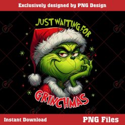 Just Waiting For Christmas PNG, Green Monster Pumpkin PNG, Grinchmas PNG