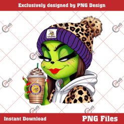 Minnesota Vikings Boujee Girl Grinch PNG, NFL Football Christmas PNG, Boujee Girl Grinch Sport PNG