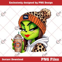 Denver Broncos Boujee Girl Grinch PNG, Football Christmas PNG, Boujee Girl Grinch Sport PNG